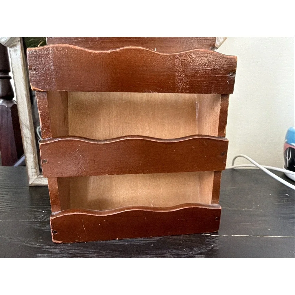 Vintage Wooden Letter/Bills/Holder Mail Organizer Wall Mount 20.25